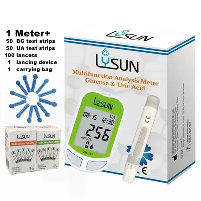 Monitor portátil de ácido úrico de glicose no sangue para médico de família 2 em 1 analisador para diabéticos