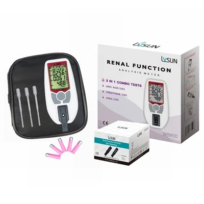 Analisador de função renal 3 em 1 para uso doméstico para clínica de ácido úrico (UA)/creatinina (CR)/ureia (UR)