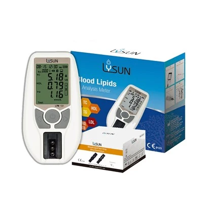 Sistema do monitor do lipídio do sangue de bluetooth do autoteste do ce com 25 jogos dos pces triglicerídeo total da lipoproteína do colesterol total