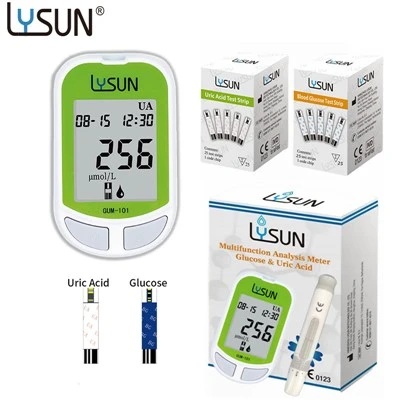 Lysun Multifuncional Medidor de Ácido Úrico de Glicose no Sangue Dispositivo Médico Equipamento de Teste Eletrônico