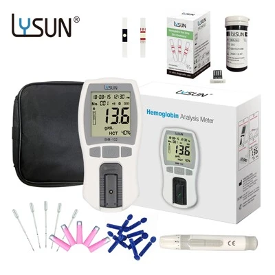 Analisador portátil de hemoglobina Lysun CE para testes de sangue rápido mini medidor de hemoglobina