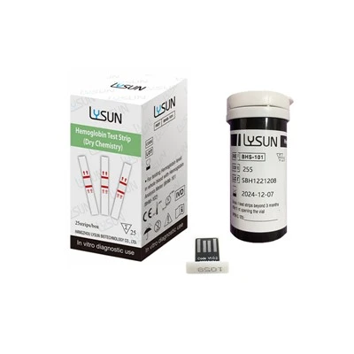 Tiras de teste de hemoglobina Lysun (química seca), tiras de hemoglobina (Hb), hematócrito (HCT)
